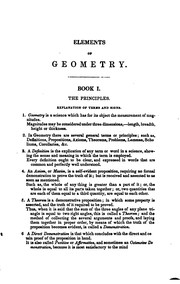 Cover of: Elements of Geometry: Containing the First Six Books of Euclid : with a Supplement on the ...