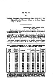 Annual report of the registrar-general of births, deaths, and marriages in ... by No name