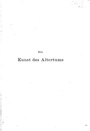 Cover of: Die Kunst des Altertums