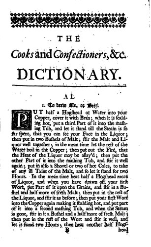 The Cooks and Confectioners Dictionary; Or, The Accomplish'd Housewifes ... by cook John Nott, John Nott