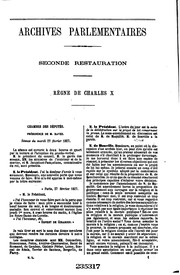 Cover of: Archives parlementaires de 1787 à 1860 recueil complet des débats législatifs et politiques des ...