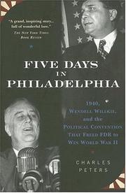 Cover of: Five Days in Philadelphia | Charles Peters