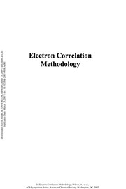 Cover of: Electron correlation methodology | 