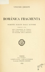 Cover of: Rom©Øanica fragmenta by Vincenzo Crescini