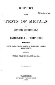 Cover of: Report of the United States Board Appointed to Test Iron, Steel and Other Metals by United States Board for testing iron, steel , and other metals