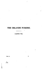 Cover of: The Orlando Furioso by Lodovico Ariosto, William Stewart Rose