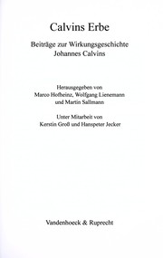 Cover of: Calvins Erbe: Beiträge zur Wirkungsgeschichte Johannes Calvins