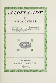 Cover of: A lost lady | Willa Cather