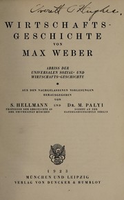 Cover of: Wirtschaftsgeschichte by Max Weber