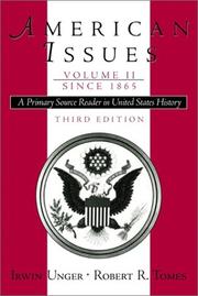 Cover of: American issues: a primary source reader in United States history