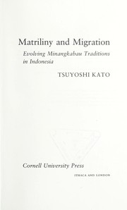 Cover of: Matriliny and migration | Tsuyoshi Kato