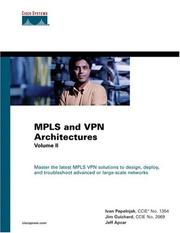 Cover of: MPLS and VPN Architectures, Vol. 2