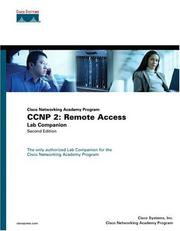 Cover of: Cisco Networking Academy Program CCNP 2: remote access lab companion