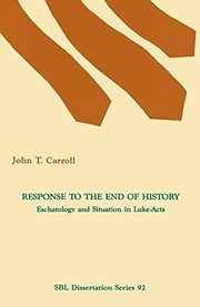 Cover of: Response to the end of history | John T. Carroll