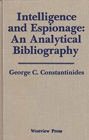 Cover of: Intelligence and espionage: an analytical bibliography