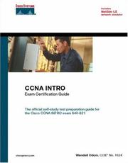 Cover of: CCNA INTRO Exam Certification Guide (CCNA Self-Study, 640-821, 640-801) by Wendell Odom