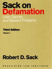 Cover of: Sack on defamation | Robert D. Sack