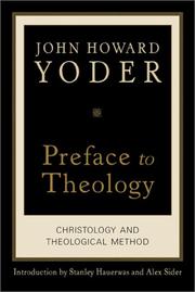 Cover of: Preface to Theology: Christology and Theological Method