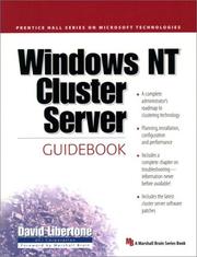 Cover of: Windows NT Cluster Server Guidebook by Dave Libertone