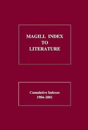 Cover of: Magill Index to Literature by 