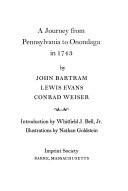 Cover of: A journey from Pennsylvania to Onondaga in 1743 by John Bartram