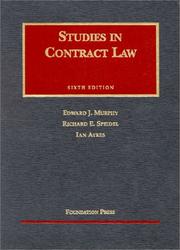Cover of: Studies in contract law