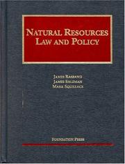 Cover of: Natural resources law and policy | James R. Rasband