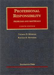 Cover of: Professional Responsibllity by Thomas D. Morgan, Ronald D. Rotunda