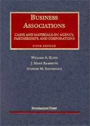 Cover of: Cases and materials [on] business associations: agency, partnerships, and corporations