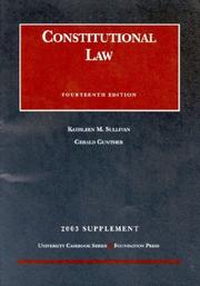 Cover of: 2003 Supplement to Constitutional Law