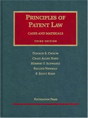 Cover of: Principles of patent law: cases and materials