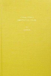 Cover of: A catalogue checklist of English prose fiction, 1750-1800 | Leonard Orr