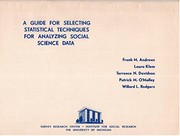 Cover of: A Guide for selecting statistical techniques for analyzing social science data by Frank M. Andrews ... [et al.].