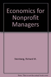 Cover of: Economics for nonprofit managers