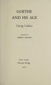 Cover of: Goethe and his age