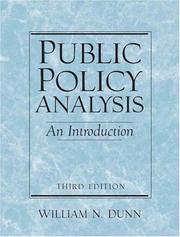 Cover of: Public Policy Analysis: An Introduction, Third Edition