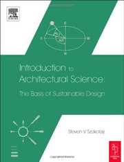 Cover of: Introduction to architectural science by Steven K. Szokolay