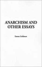Cover of: Anarchism and Other Essays by Emma Goldman