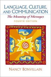 Cover of: Language, culture, and communication by Nancy Bonvillain