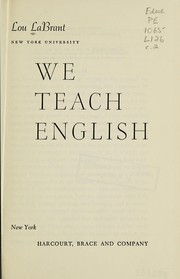 Cover of: We teach English. | Lou Le Vanche La Brant