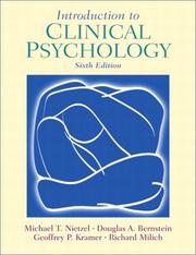 Cover of Introduction to clinical psychology / Michael T. Nietzel, Douglas A. Bernstein, Geoffrey P. Kramer, Richard Milich