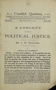 Cover of: A concept of political justice | J. W. Sullivan