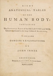 Cover of: Eight anatomical tables of the human body; containing the principal parts of the skeletons and muscles represented in the large tables of Albinus; to which are added concise explanations