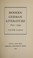 Cover of: Modern German literature, 1870-1940