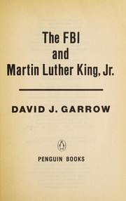 Cover of: The FBIand Martin Luther King, Jr. by David J. Garrow