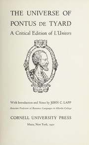 Cover of: The universe of Pontus de Tyard: a critical edition of L'univers