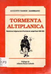 Cover of: Tormenta altiplánica: Rebeliones indígenas de la provincia de Lampa - Puno - 1920-1924