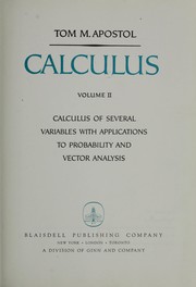 Calculus by Tom M. Apostol