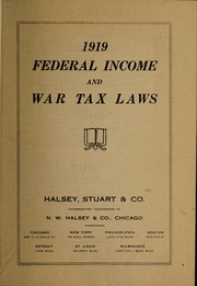 Cover of: 1919 federal income and war tax laws. | 