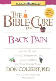 Cover of: The Bible Cure For Back Pain by Don Colbert